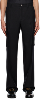 Черные прямые брюки-карго Versace