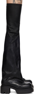 Черные расклешенные сапоги-богун Rick Owens