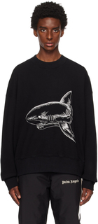 Черный свитшот с разрезом в виде акулы Palm Angels