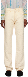 Бело-белые джинсы Casablanca с монограммой
