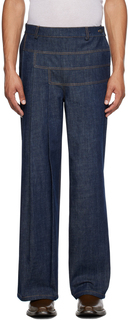 Ситуационистские синие джинсы со складками Situationist