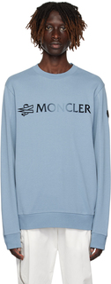 Moncler Синий флокированный свитшот