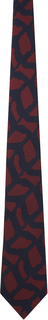 Темно-синий и бордовый галстук с графическим рисунком Comme des Garçons