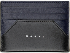 Визитница с темно-синим и черным логотипом Marni
