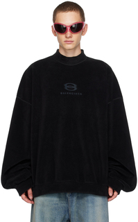 Balenciaga Черный свитшот с вышивкой