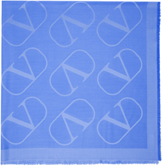 Синий шарф с логотипом Valentino Garavani