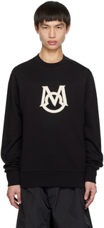 Moncler Черный свитшот с вышивкой