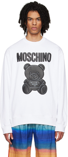 Белый свитшот с плюшевым мишкой Moschino