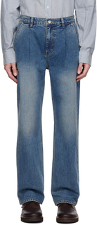 Синие джинсы со складками Dunst