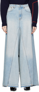 Синяя джинсовая длинная юбка Godet Victoria Beckham