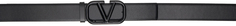 Двусторонний черный ремень с фирменным логотипом и логотипом Valentino Garavani