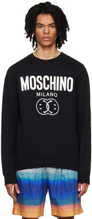 Черный свитшот с двойным смайликом Moschino