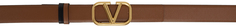 Двусторонний коричнево-черный ремень с фирменным логотипом и логотипом Valentino Garavani
