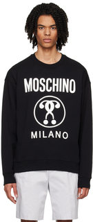 Черный свитшот Moschino с двойным вопросительным знаком