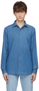 Синяя джинсовая рубашка Cashco ZEGNA