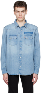Синяя джинсовая рубашка в стиле вестерн с пилообразным узором Levi&apos;s Levis