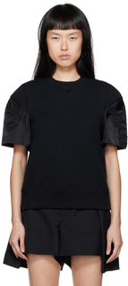 Черный свитшот-пуловер sacai