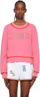 Розовый свитшот с вышивкой Moschino