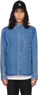 Синяя джинсовая рубашка с вышивкой Wooyoungmi