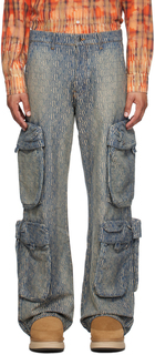 Синие джинсовые брюки-карго AMIRI Utility
