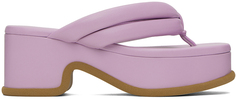 Пурпурные кожаные босоножки на каблуке Dries Van Noten
