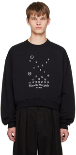 Черный свитшот с вышивкой Maison Margiela