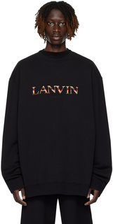 Черный свитшот с вышивкой Lanvin