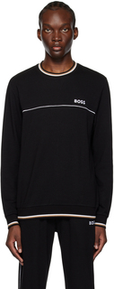 Черный свитшот с вышивкой BOSS