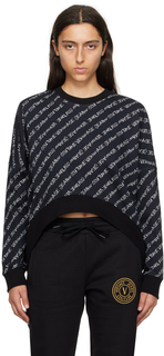 Черный свитшот с принтом Versace Jeans Couture
