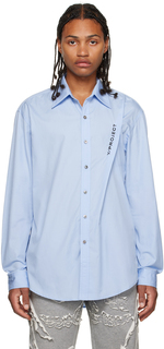Синяя прищемленная рубашка светлая Y/Project