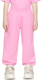 Balenciaga Kids Детские розовые спортивные штаны с принтом