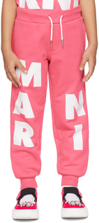 Детские розовые спортивные штаны на шнурке Marni