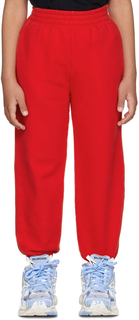 Balenciaga Kids Детские красные спортивные штаны с вышивкой