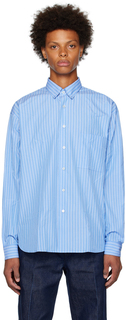 Синяя полосатая рубашка Lanvin