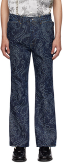 Синие джинсы NEEDLES с узором пейсли
