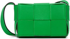 Зеленая сумка через плечо Cassette Bottega Veneta