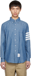 Синяя рубашка с четырьмя полосками Thom Browne