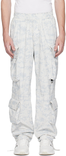 Живанши Бело-серые брюки-карго с принтом Givenchy