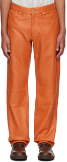 CMMN SWDN Оранжевые кожаные брюки Billy