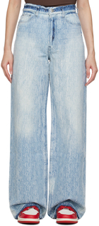 AMIRI Жаккардовые джинсы цвета индиго