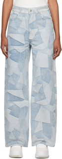AMIRI Синие джинсы в стиле пэчворк