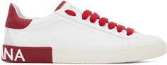 Dolce &amp; Gabbana Бело-красные винтажные кроссовки Portofino