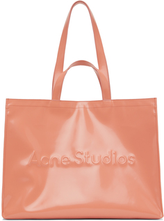 Розовая большая сумка через плечо с логотипом Salmon Acne Studios