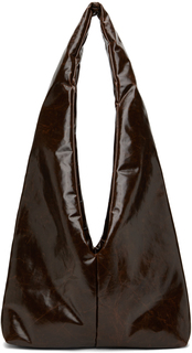 Коричневый - Темная большая сумка через плечо среднего размера Anchor KASSL Editions