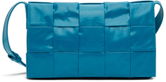 Синяя сумка-мессенджер с кассетой среднего размера Bottega Veneta