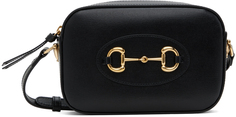 Черная маленькая сумка через плечо Horsebit 1955 Gucci