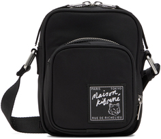 Черная нейлоновая сумка через плечо Maison Kitsune