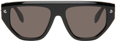 Черные солнцезащитные очки с щитком Alexander McQueen
