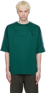 Синяя футболка с боковым бордюром Lanvin