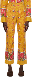 Желтые брюки с цветущей каймой Bode